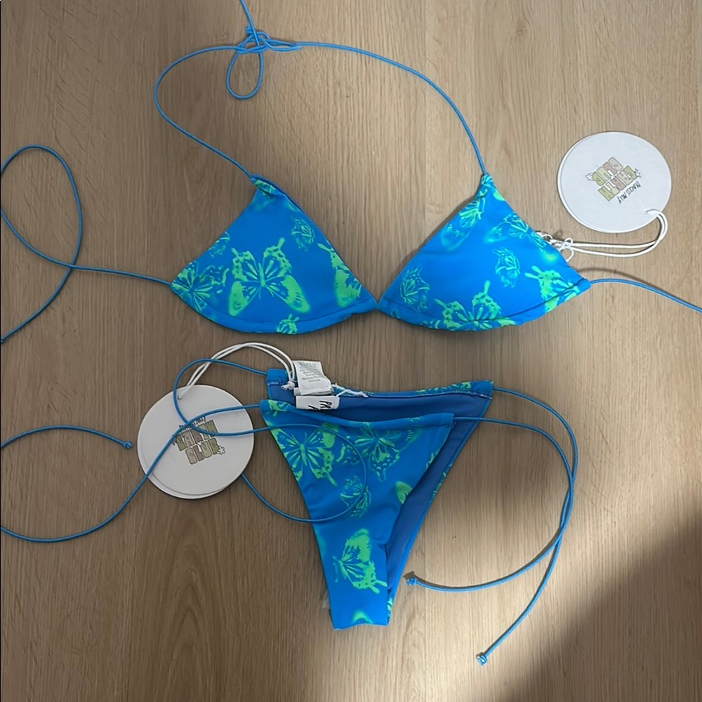Princess Polly Blue and Green Butterfly Bikini